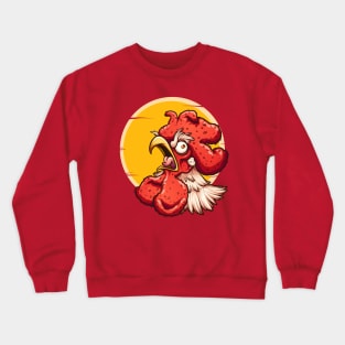 Angry crowing rooster Crewneck Sweatshirt
